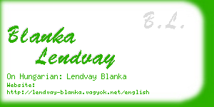 blanka lendvay business card